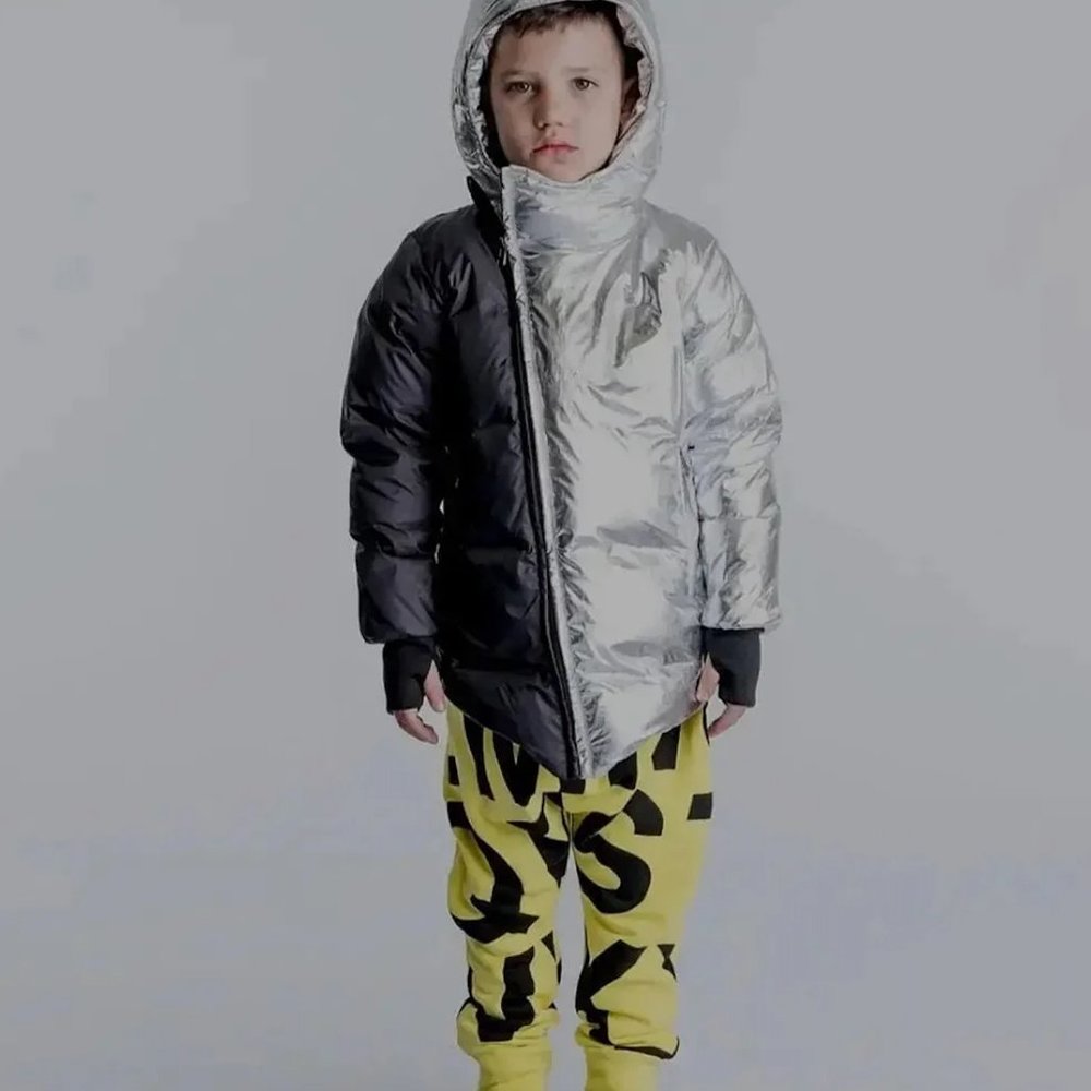 CELINUNUNU NUNUNU X CELINE DION down coat unisex silver black 6-7